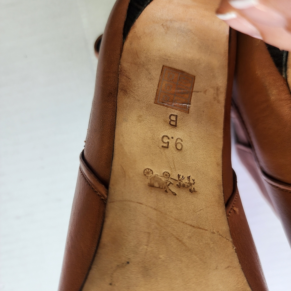 🌸Coach Elegant Leather Ankle Brown Heeled Sandals 9.5 - Picture 3 of 10
